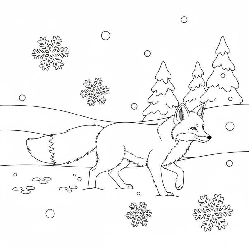 Tranh tô màu con cáo phù hợp mầm non