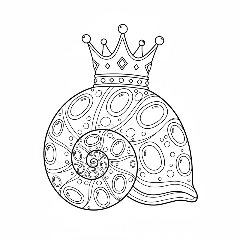 Tranh tô màu con ốc biển đẹp