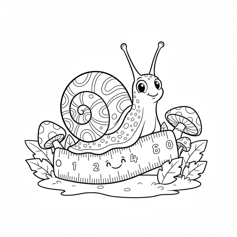 Tranh tô màu con ốc bươu cho bé