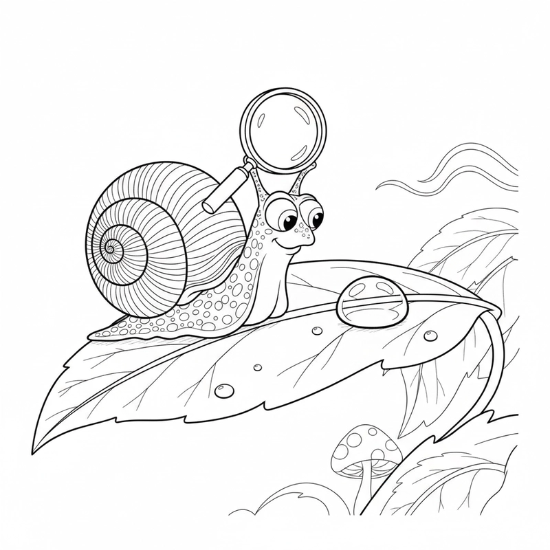 Tranh tô màu con ốc xoắn