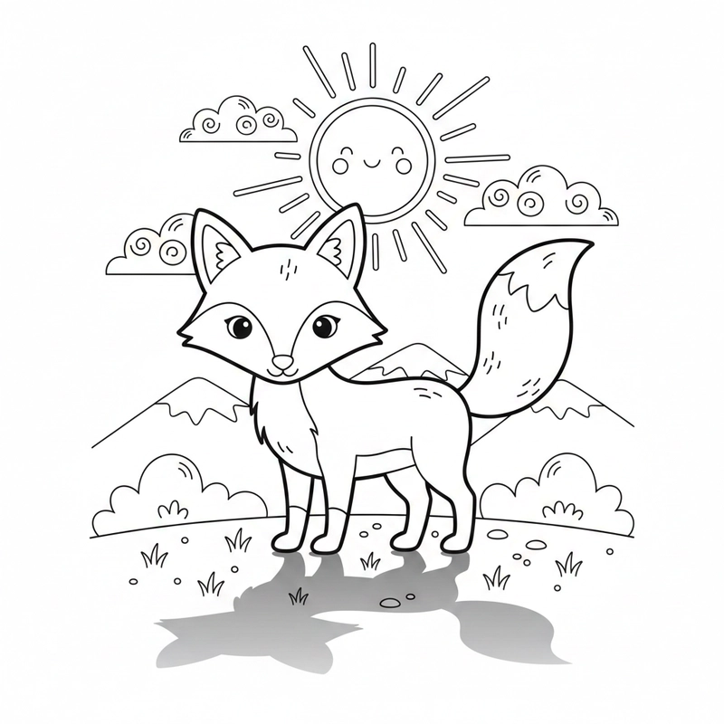 Tranh tô màu dáng con cáo linh hoạt