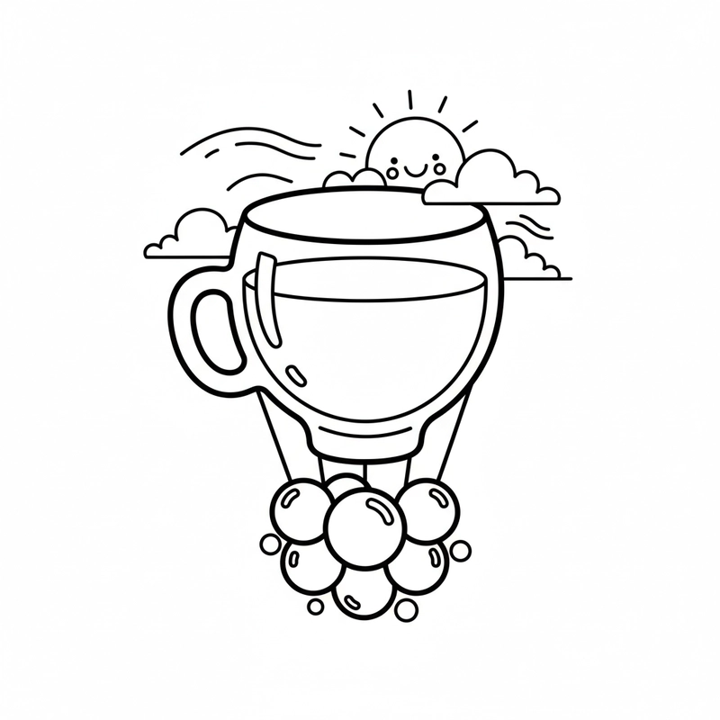 Tranh tô màu đồ uống đáng yêu cho bé