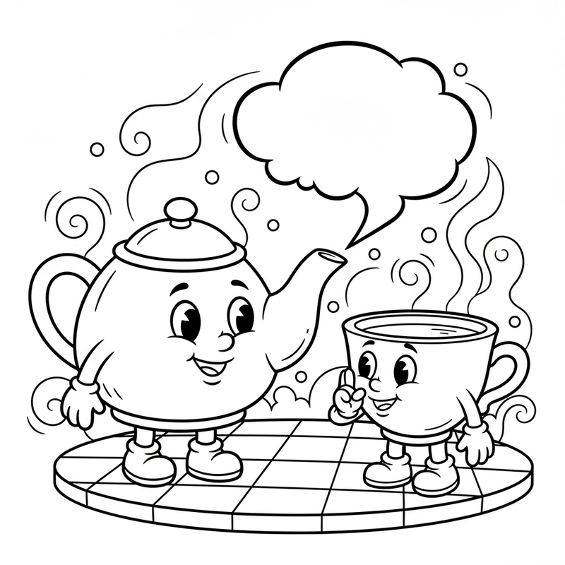 Tranh tô màu đồ uống dễ thương