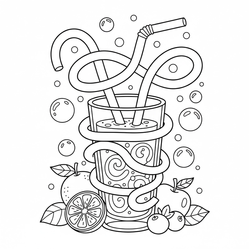 Tranh tô màu đồ uống đẹp dễ in