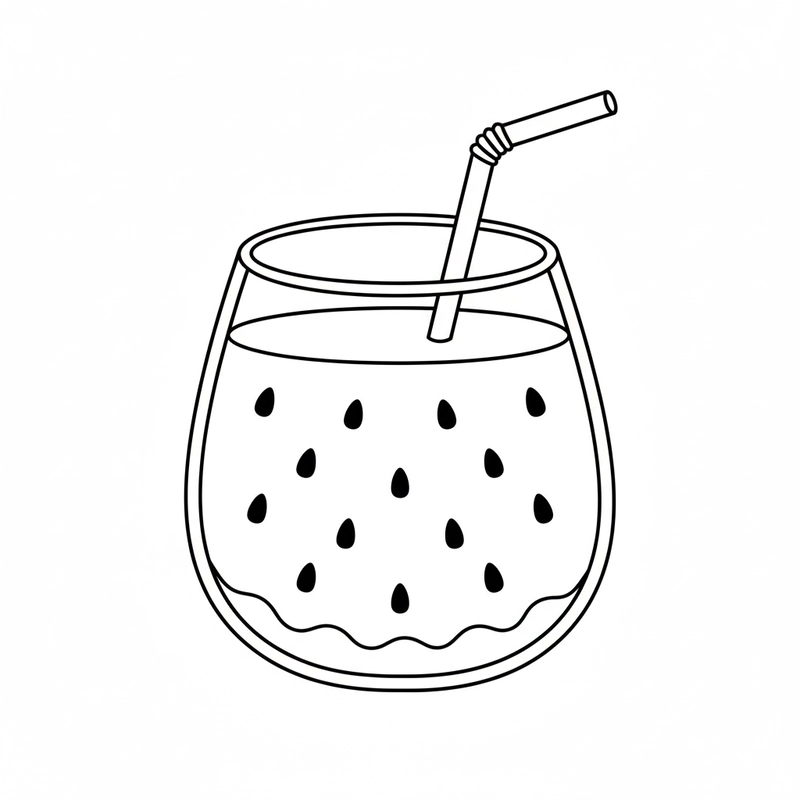 Tranh tô màu đồ uống đơn giản dễ tô