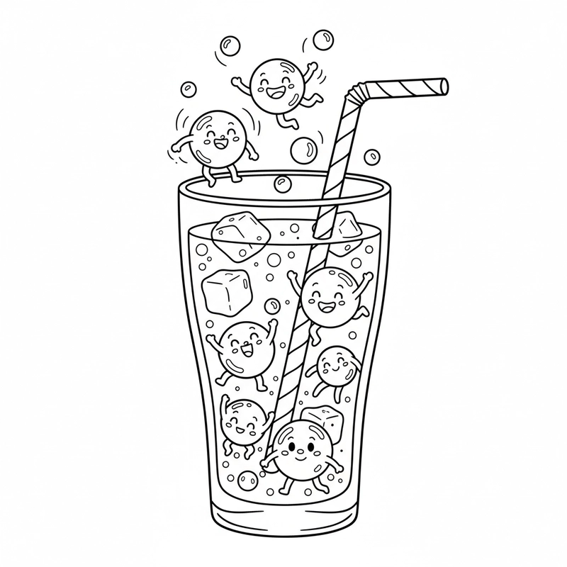 Tranh tô màu đồ uống đơn giản
