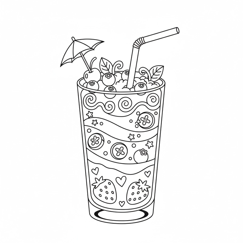 Tranh tô màu đồ uống ngộ nghĩnh