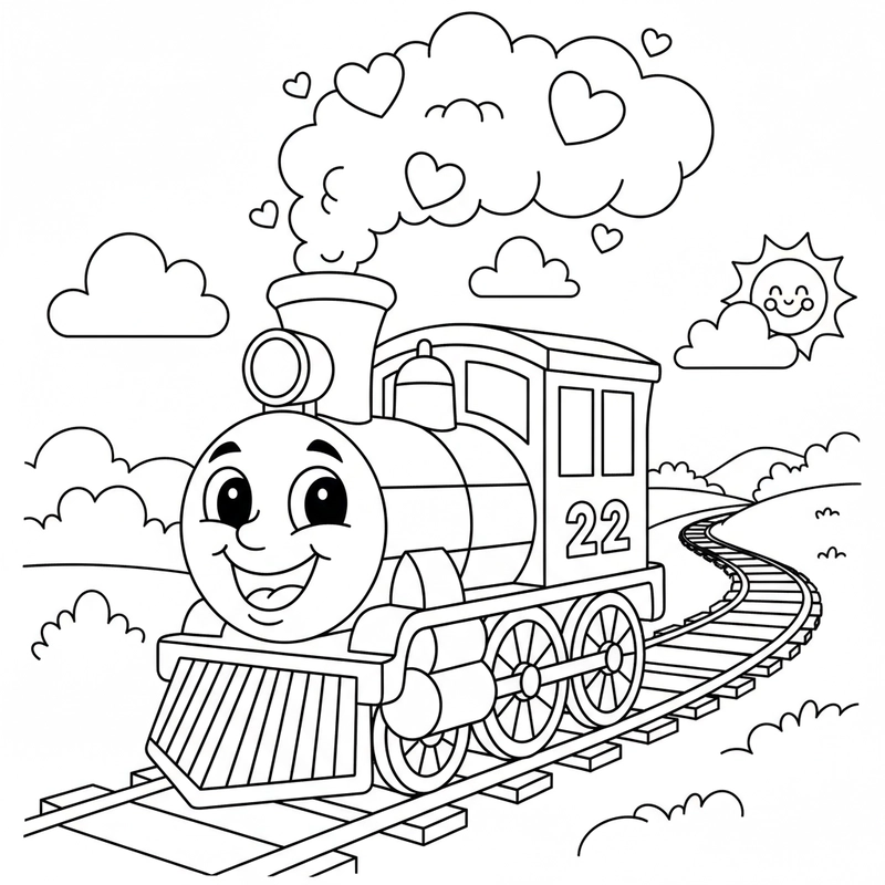 Tranh tô màu đoàn tàu