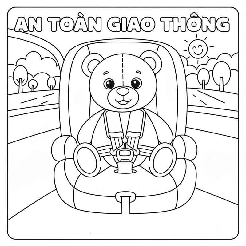 Tranh tô màu giao thông mầm non