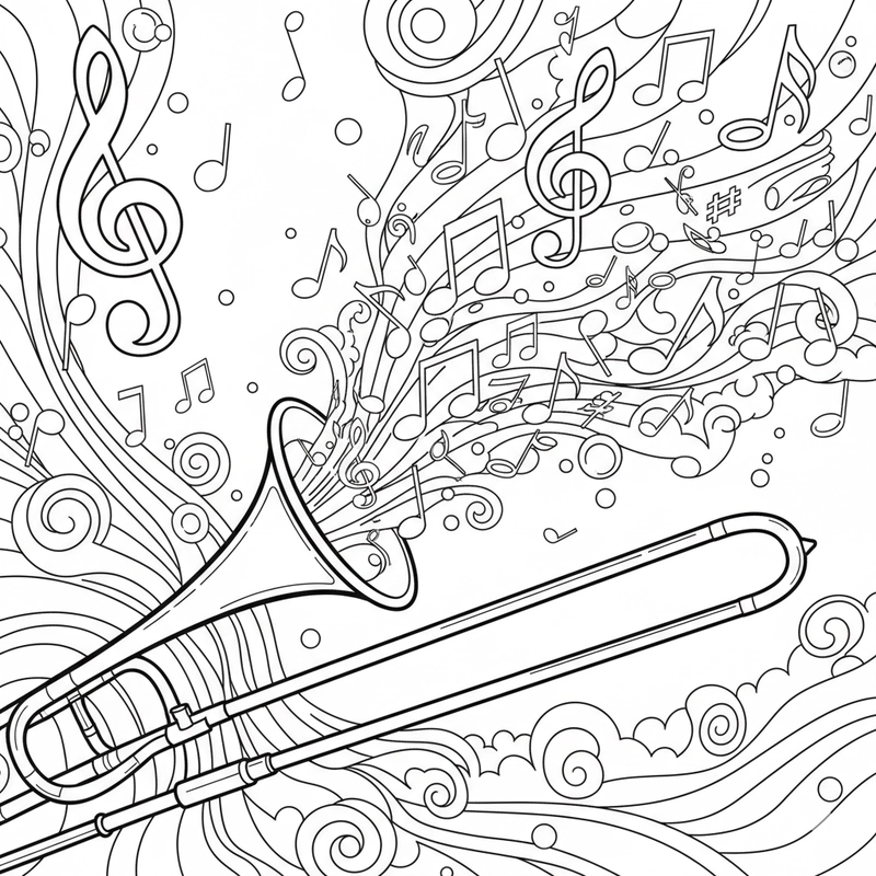 Tranh tô màu hình nốt nhạc sinh động