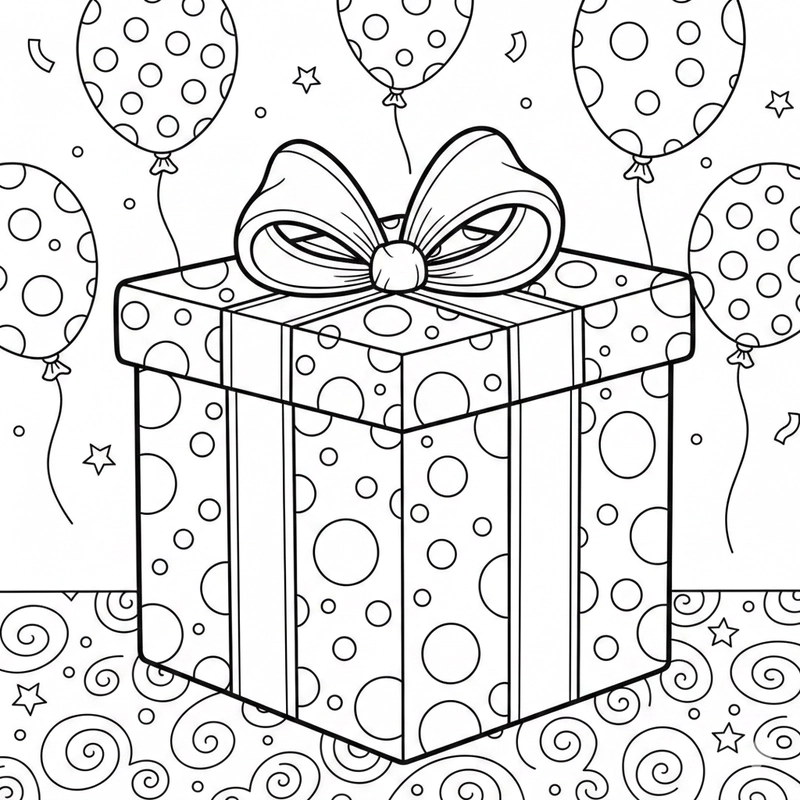Tranh tô màu hộp quà với họa tiết xinh xắn