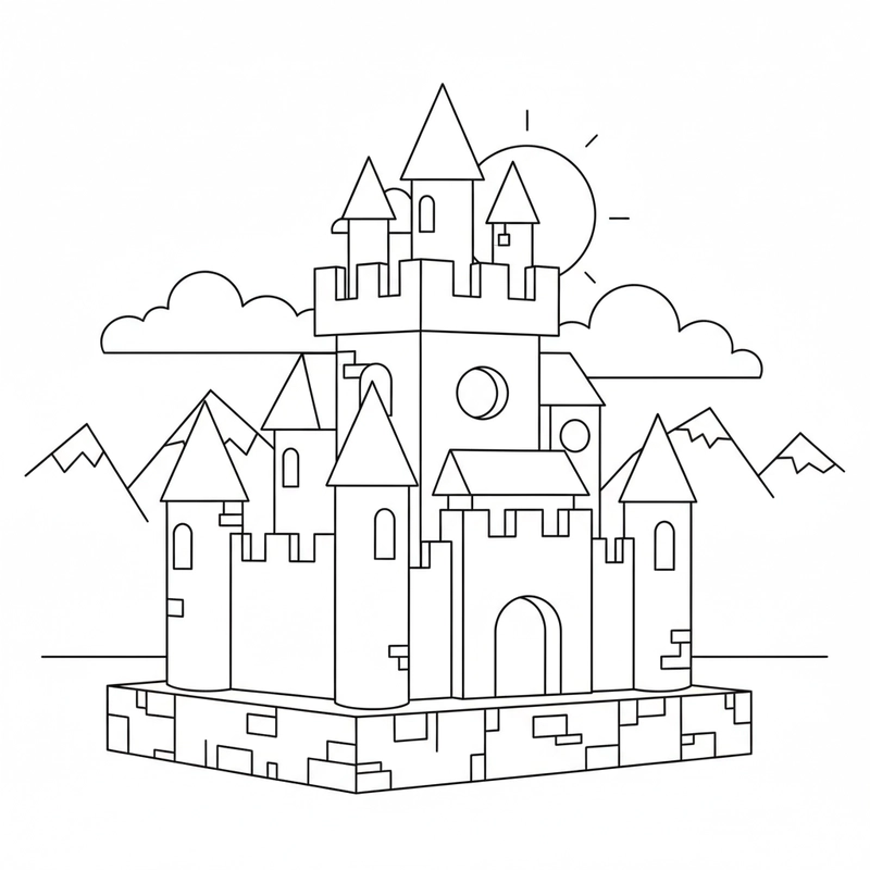 Tranh tô màu lâu đài đẹp mắt