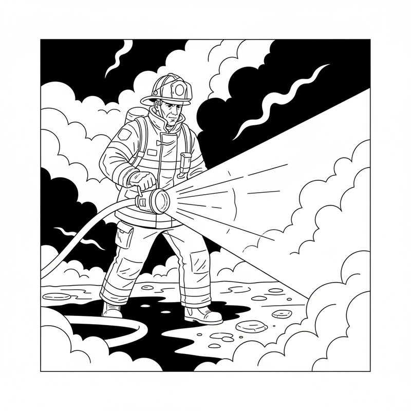 Tranh tô màu lính cứu hỏa đẹp