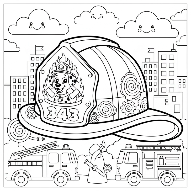 Tranh tô màu mũ bảo hiểm thể thao cho bé