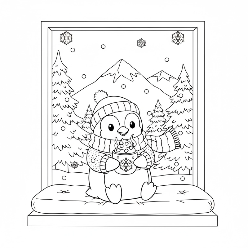 Tranh tô màu mùa đông cho bé