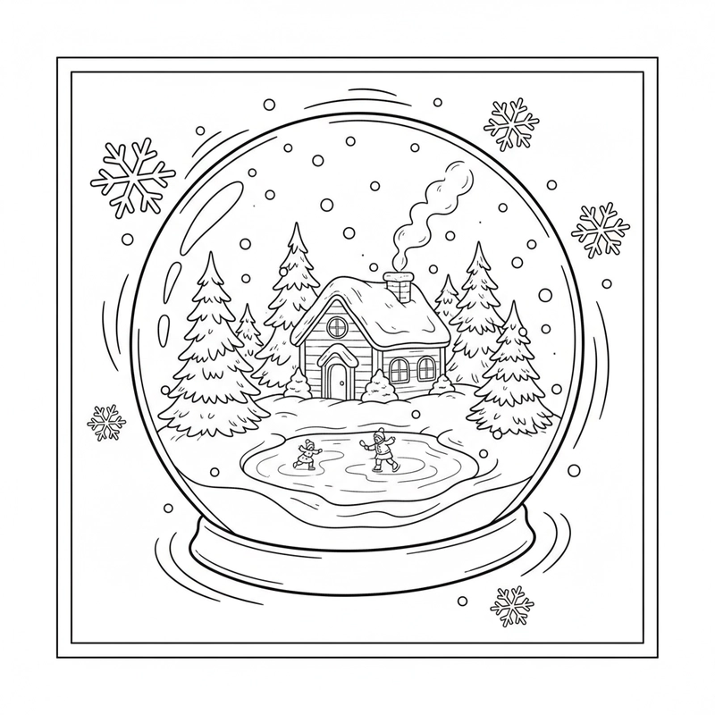 Tranh tô màu mùa đông đáng yêu