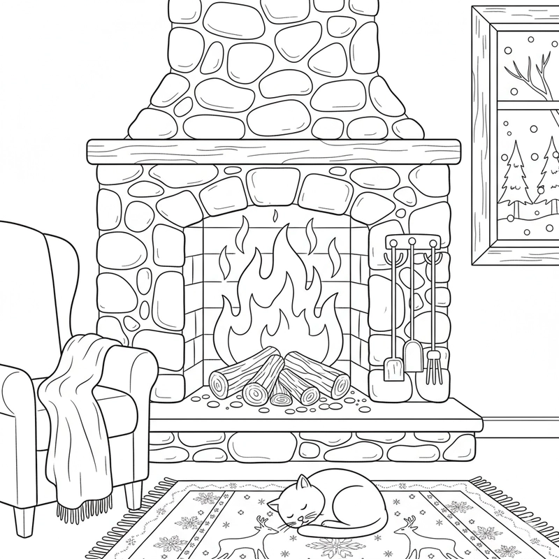 Tranh tô màu mùa đông sáng tạo