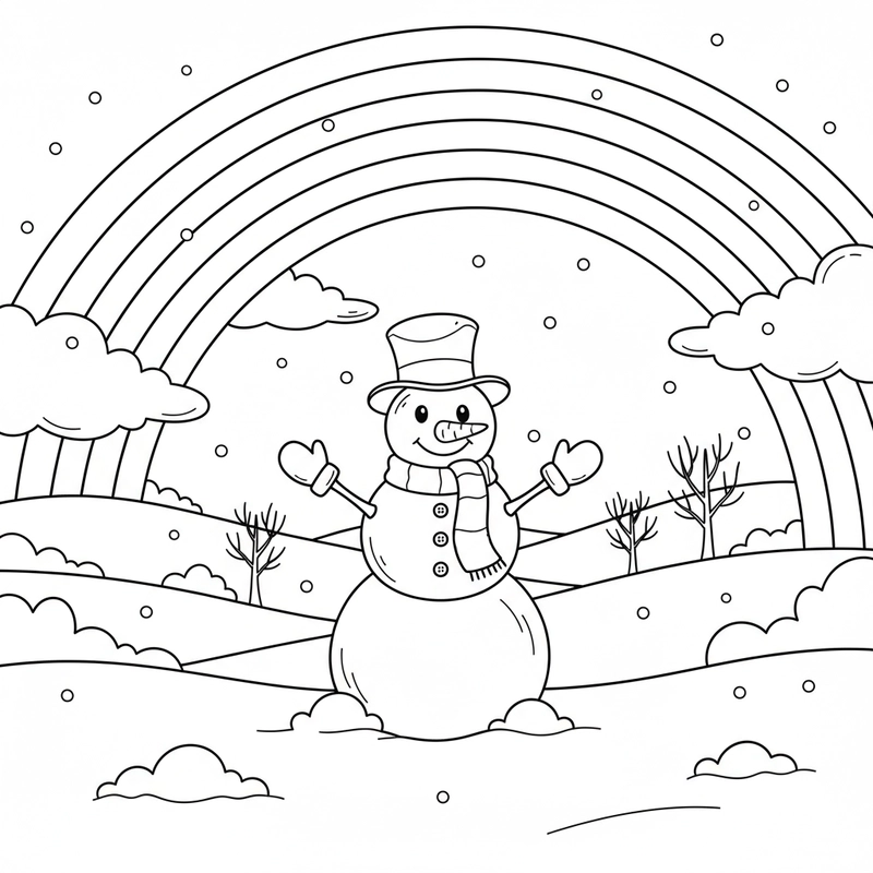 Tranh tô màu người tuyết ngộ nghĩnh