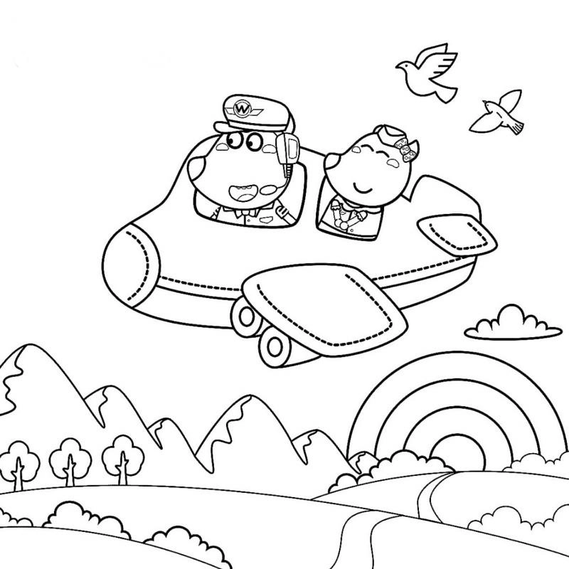 Tranh tô màu nhân vật Wolfoo vui nhộn