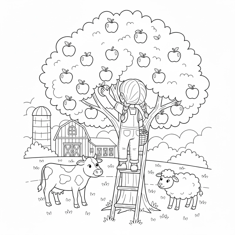 Tranh tô màu nông trại đẹp mắt