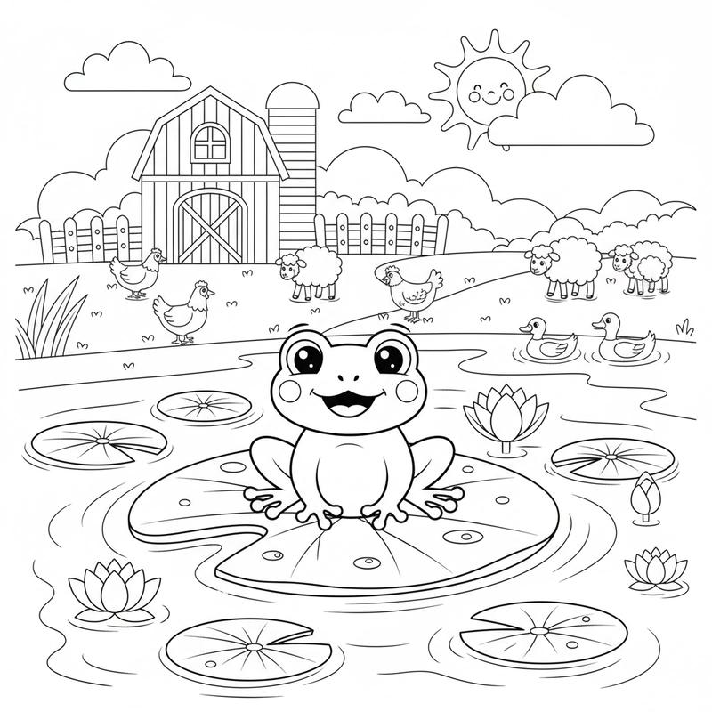 Tranh tô màu nông trại hấp dẫn