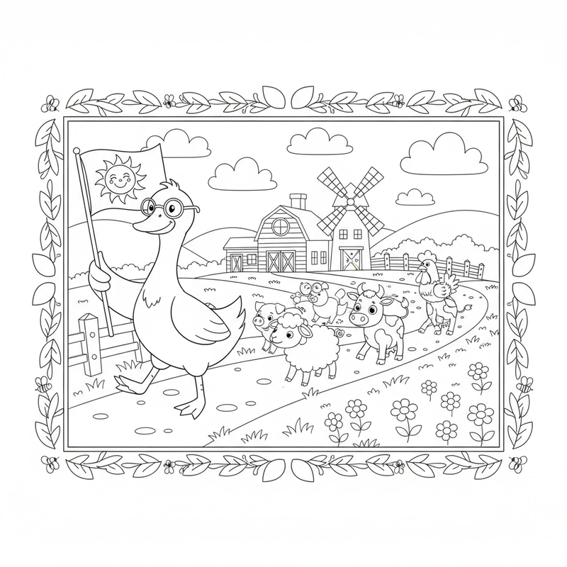 Tranh tô màu nông trại vui nhộn