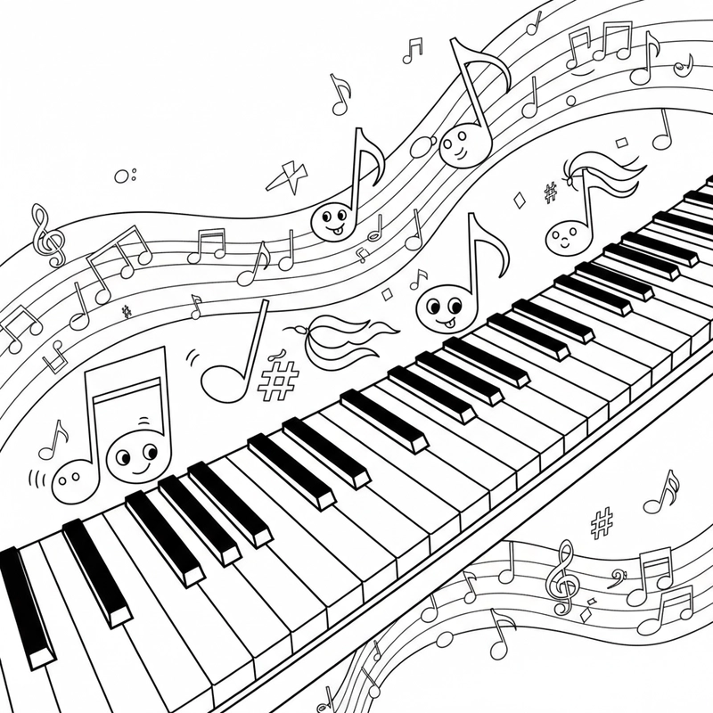 Tranh tô màu nốt nhạc nhiều chủ đề
