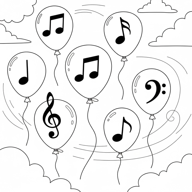 Tranh tô màu nốt nhạc phong phú