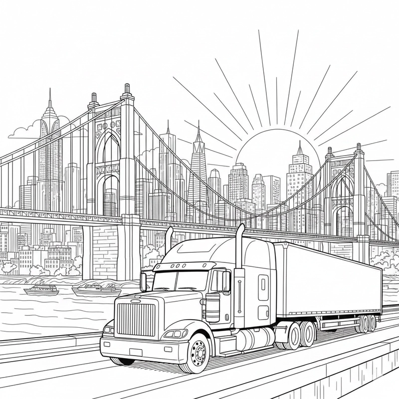 Tranh tô màu phương tiện container