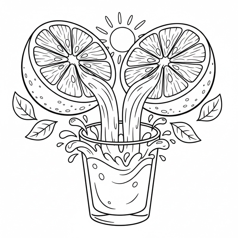 Tranh tô màu quả cam cute dễ tải