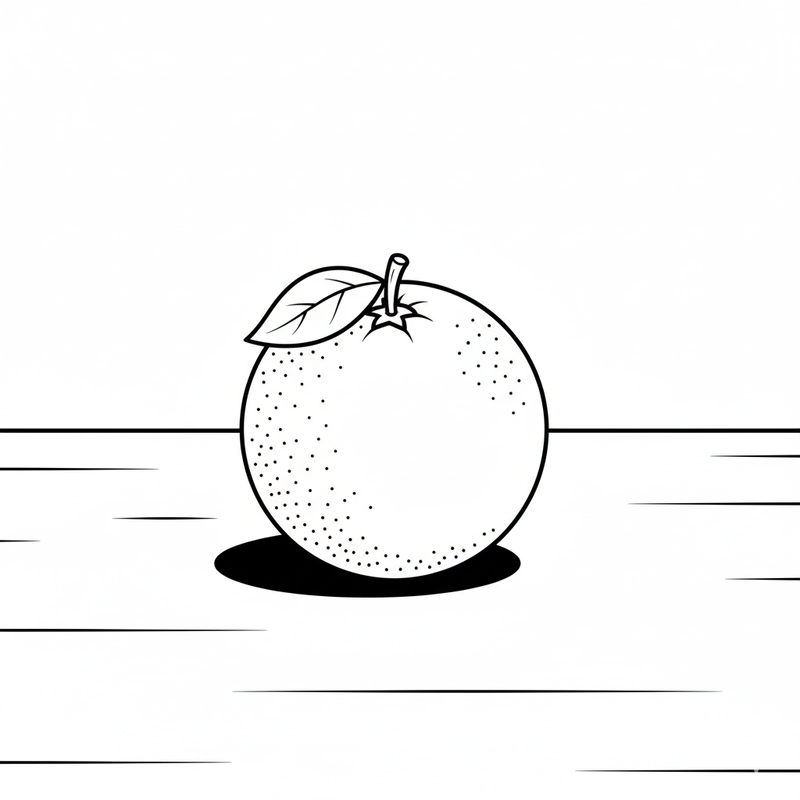 Tranh tô màu quả cam nét to rõ