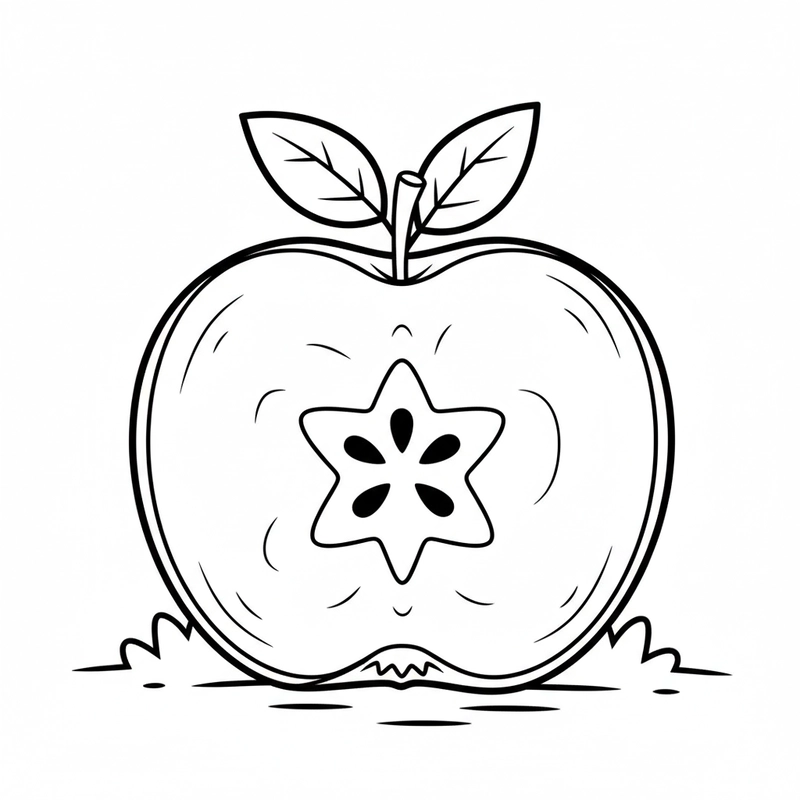 Tranh tô màu quả táo đẹp