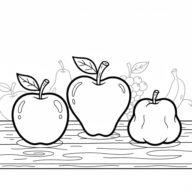 Tranh tô màu quả táo ngộ nghĩnh