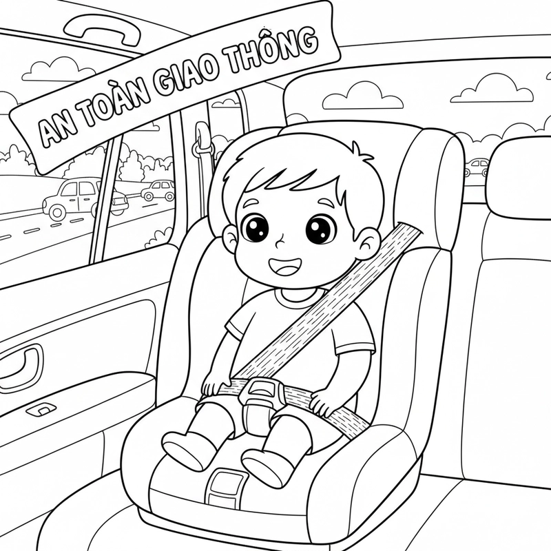 Tranh tô màu rèn ý thức giao thông