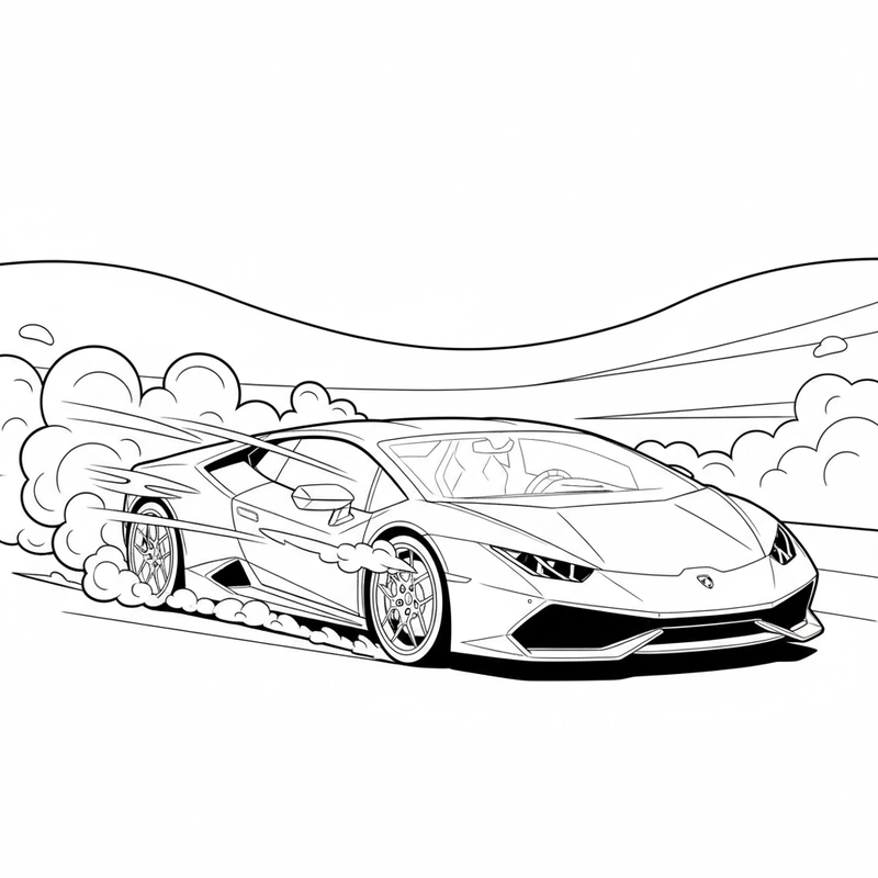 Tranh tô màu siêu xe Lamborghini