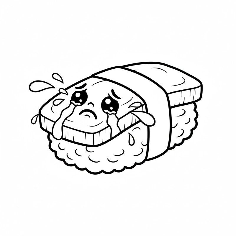 Tranh tô màu sushi ngộ nghĩnh