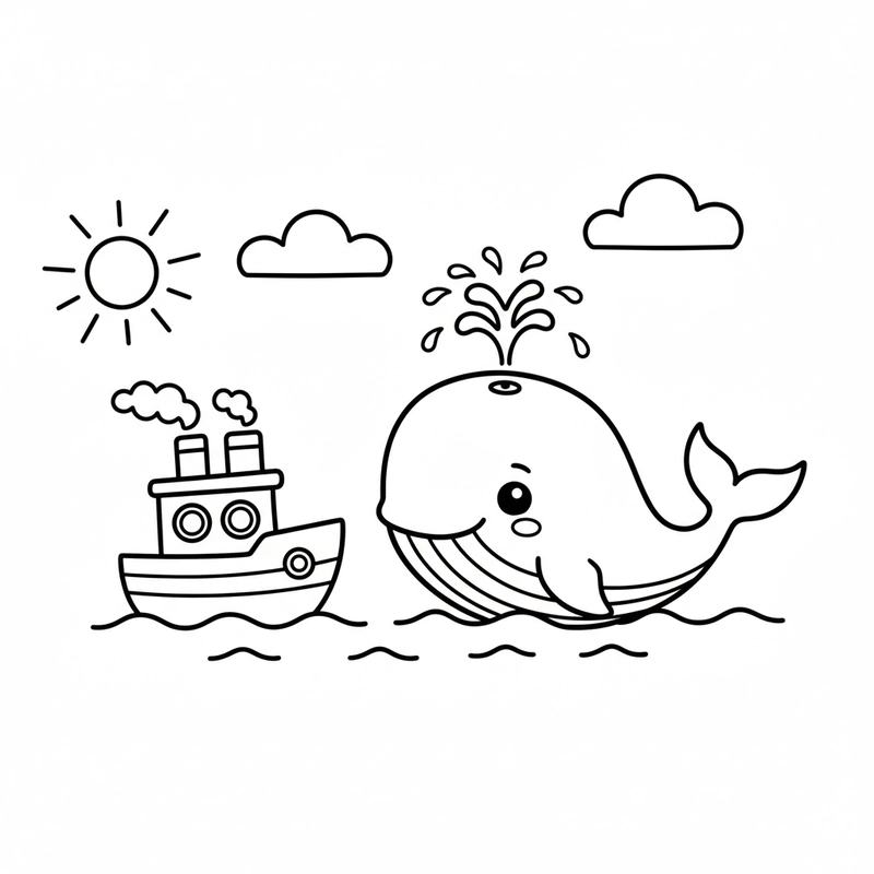 Tranh tô màu tàu dễ thương