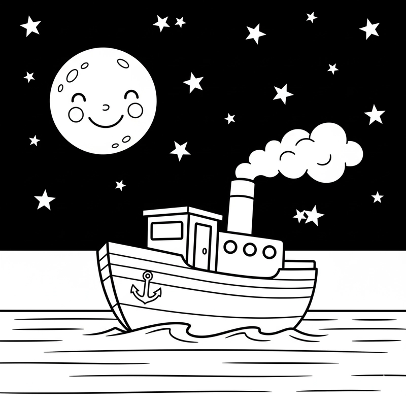 Tranh tô màu tàu hàng hóa