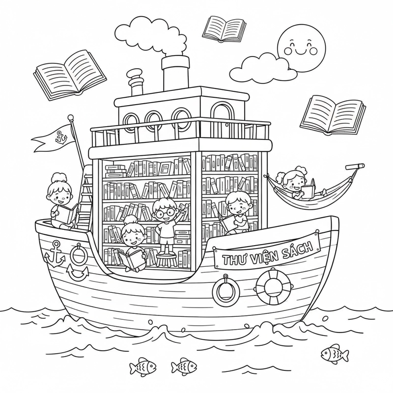 Tranh tô màu tàu hiện đại