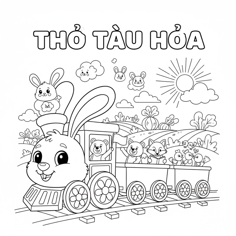 Tranh tô màu tàu hỏa