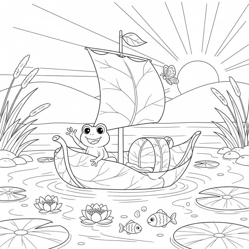 Tranh tô màu tàu thủy vui nhộn