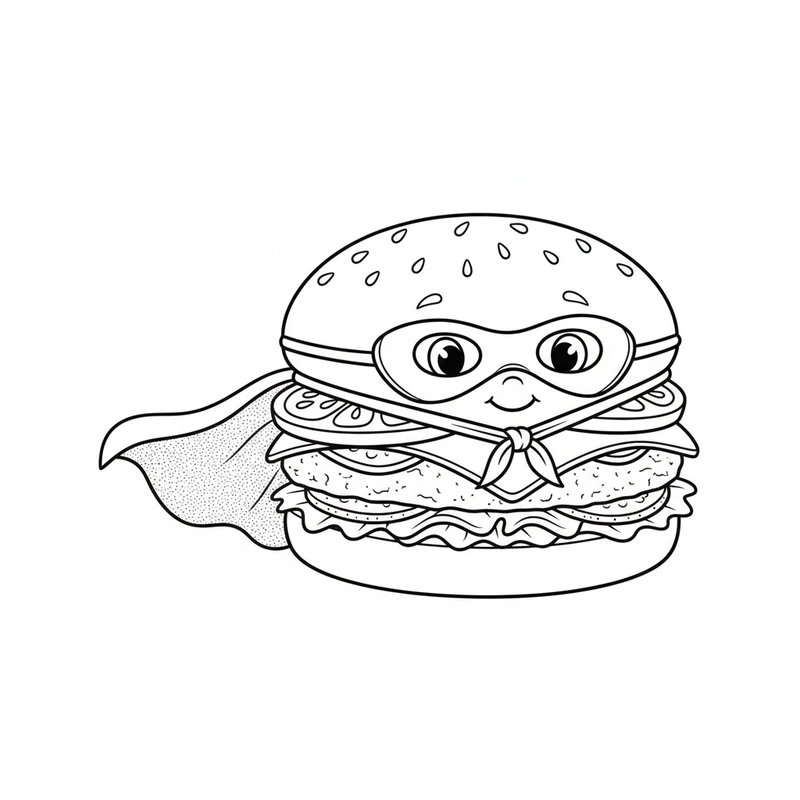 Tranh tô màu thức ăn của bé đơn giản