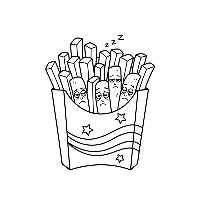 Tranh tô màu thức ăn cute dễ tải