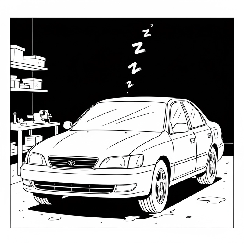 Tranh tô màu xe Toyota đơn giản cho bé