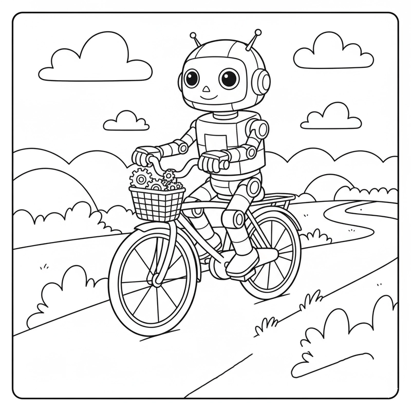 Tranh tô màu xe đạp cho bé