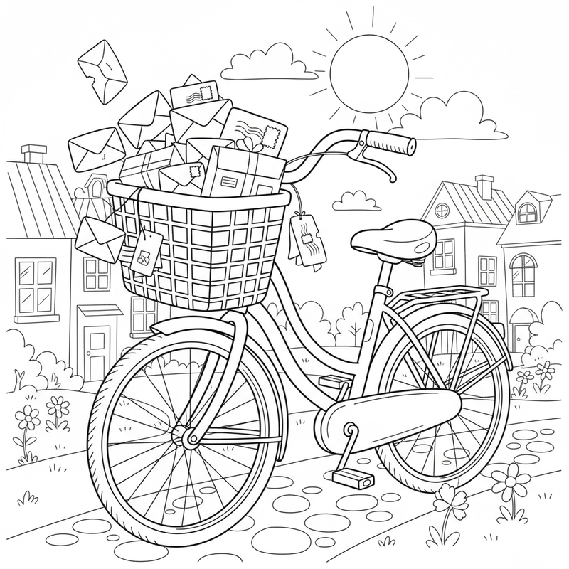 Tranh tô màu xe đạp vui học