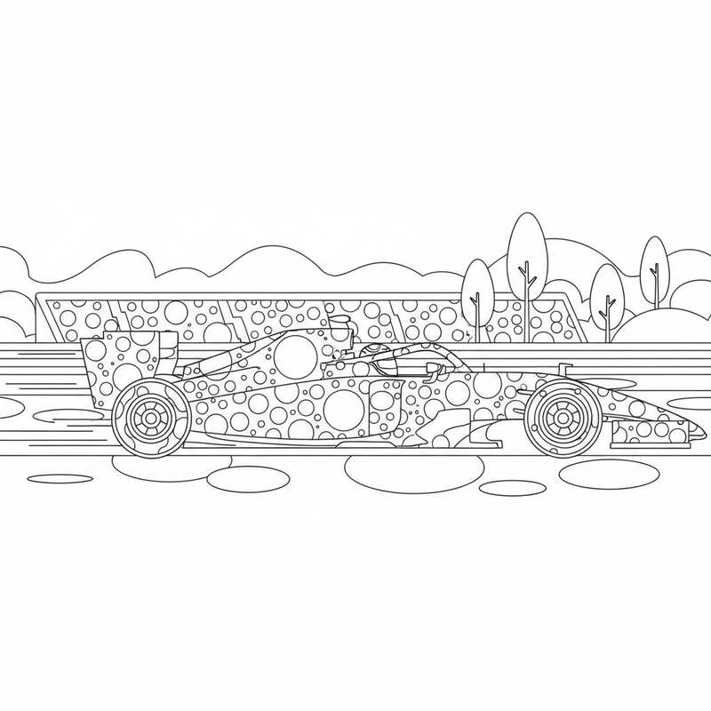 Tranh tô màu xe đua nghệ thuật