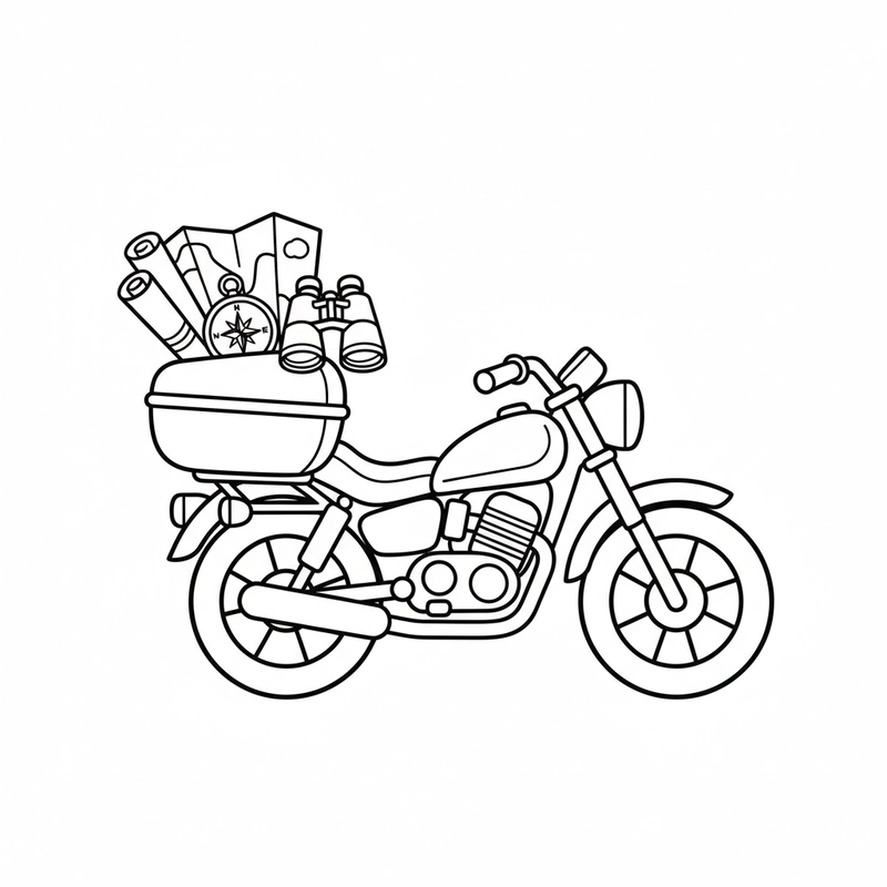 Tranh tô màu xe máy cho bé