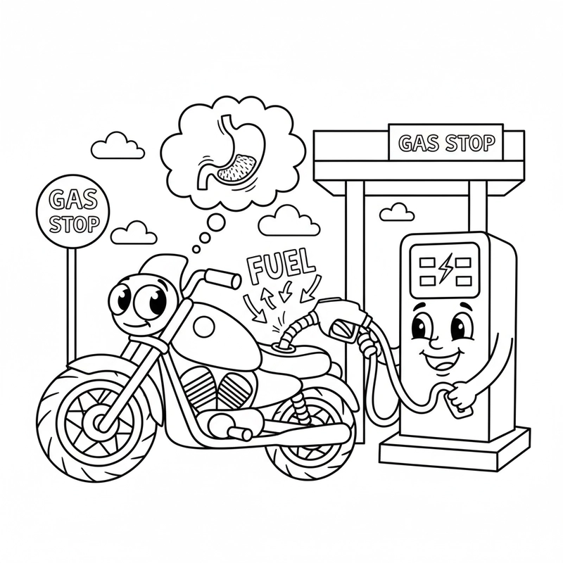 Tranh tô màu xe máy đáng yêu