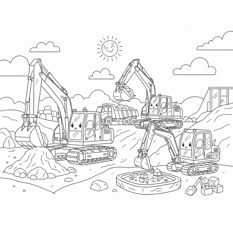 Tranh tô màu xe máy xúc ngầu